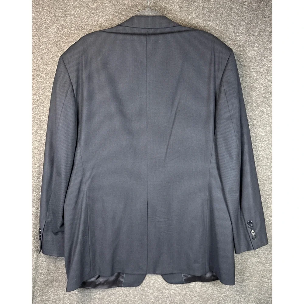 Brooks Brothers 346 Dark Gray Pinstripe Wool Blend Blazer Sport Coat Mens 46L‎